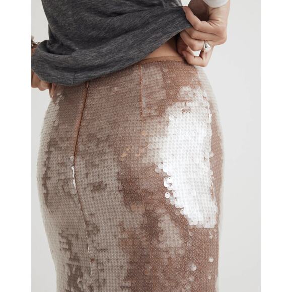 Madewell Sequin Midi Skirt Fallen Timber - 00 - Picture 5 of 6